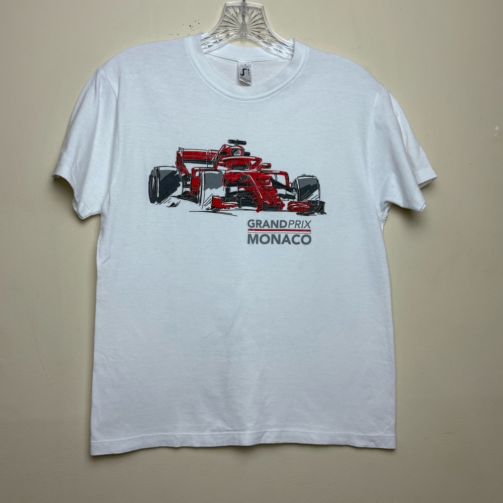 Monaco Grand Prix Size Youth Shirt T-Shirt Size 12 short sleeve White